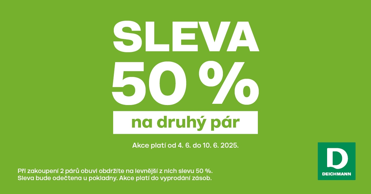 Sleva 50 % na druhý pár