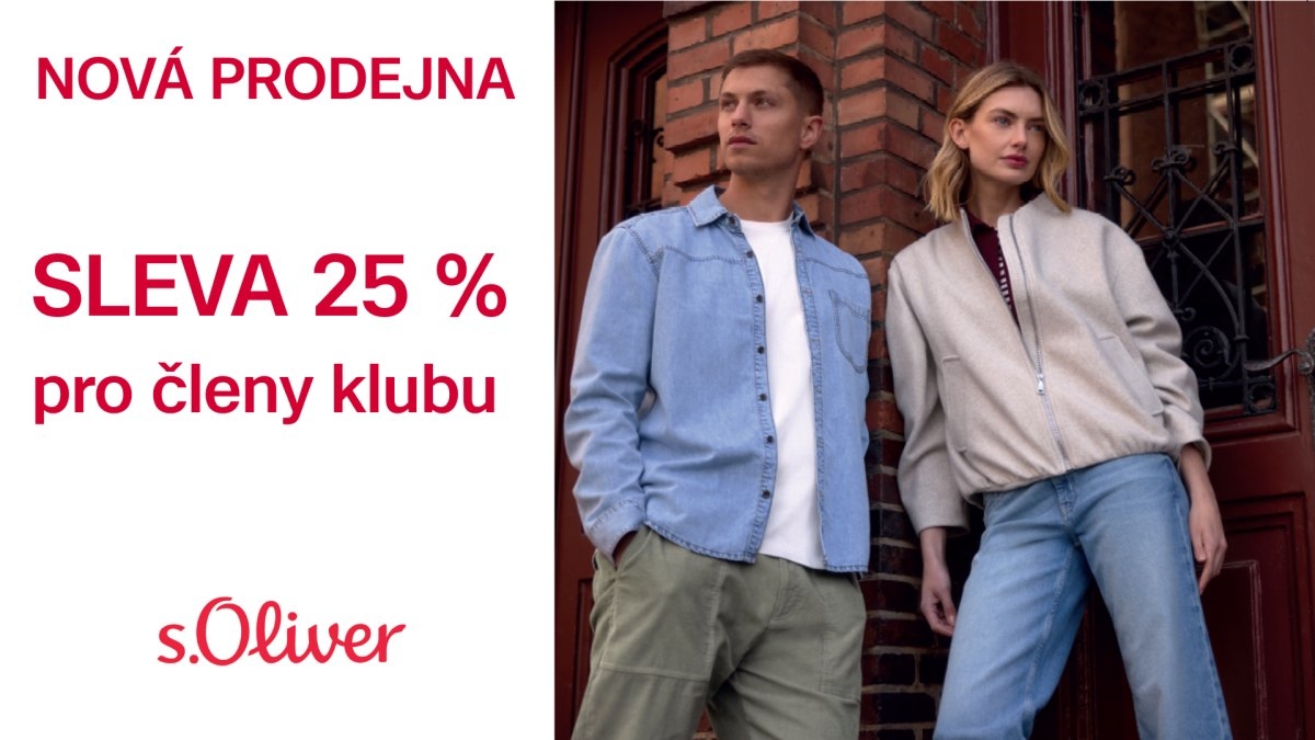 Otevření prodejny s.Oliver – sleva 25 %
