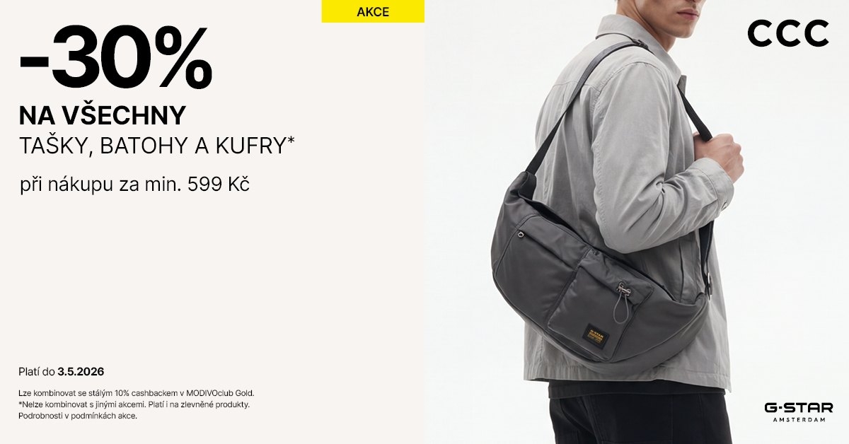 Sleva -30 % na tašky, batohy, kufry