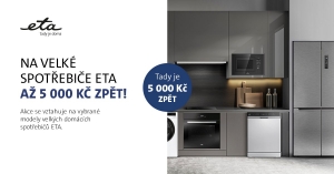 Na velké spotřebiče ETA až 5 000 Kč zpět